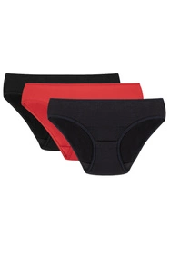 Vivisence 4003 3-pack Majtki figi, czarny/czerwony/granatowy