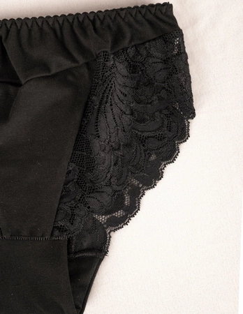 Wol-Bar Eco-Zo Majtki wysokie figi, czarny