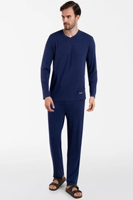 Italian Fashion Akord Men dł.r. dł.sp. Nocna piżama, granat