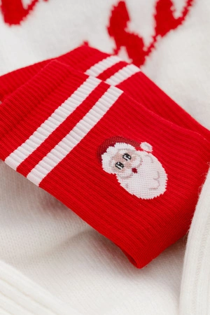 Steven Merry Christmas 136 Skarpety za kostkę, czerwony-mikołaj