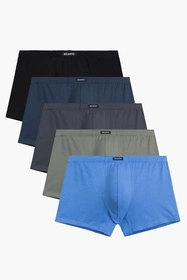 Atlantic 5SMH-002 5-pack Majtki bokserki, jasnoniebieski/grafit/czarny/khaki/niebieski