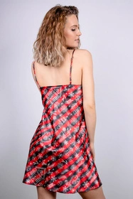 Dkaren DK-HK-012 Nocna koszulka, czerwono-czarny