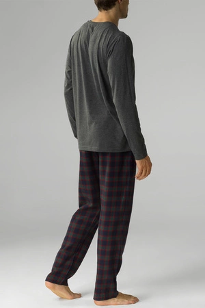 Atlantic NMP-375 Nocna piżama, szary melanż/granat/czerwony