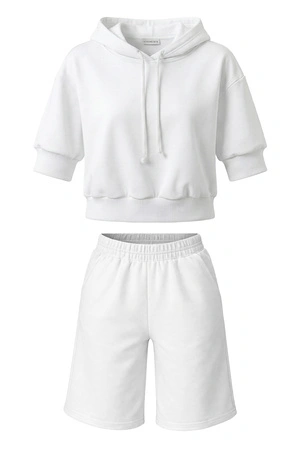 Vivisence 9210kmpl Komplet szorty + bluza, biały