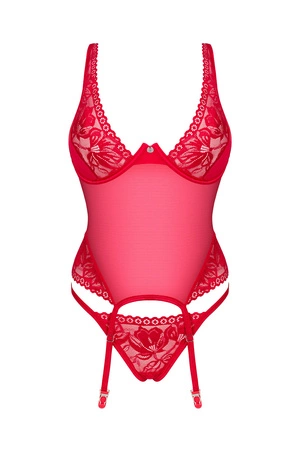 Obsessive Lacelove corset Gorset sexy, czerwony
