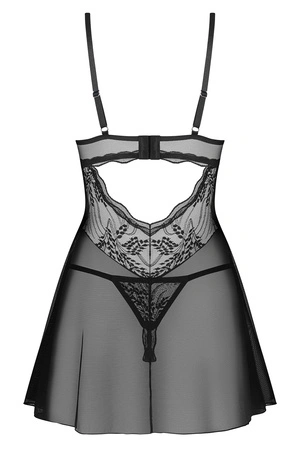 Obsessive Perisia babydoll & thong Nocna komplet koszulka + stringi, black
