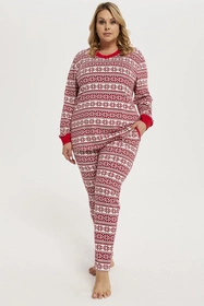 Italian Fashion Alaska dł.r. dł.sp. Nocna piżama, druk/czerwony
