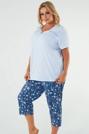 Italian Fashion Agalia kr.r. sp.3/4 Nocna piżama, niebieski/druk