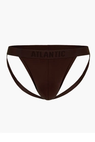 Atlantic MP-1571 Jock strap Majtki slipy otwarte, czekoladowy