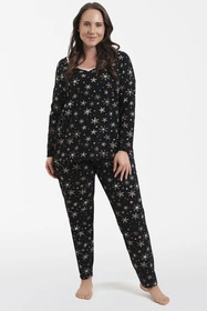 Italian Fashion Laponia dł.r. dł.sp. Nocna piżama, druk/czarny