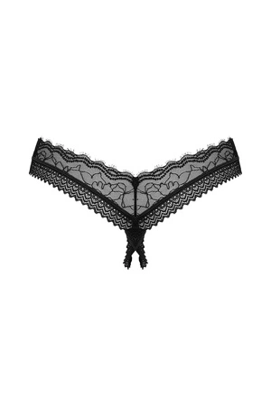 Obsessive Medilla crotchless thong Majtki stringi otwarte, czarny