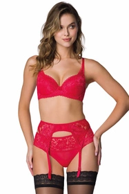 Mat 0115/11 Hannah Biustonosz push-up, czerwony