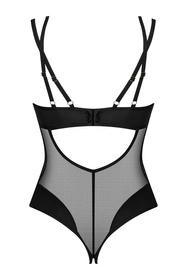 Obsessive Nesari crotchless teddy Body sexy, czarny