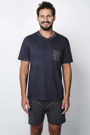 Italian Fashion Diaz kr.r. kr.sp. Nocna piżama, granat/druk