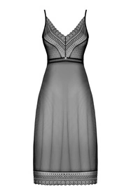 Obsessive Estiqua long chemise Nocna koszulka, czarny