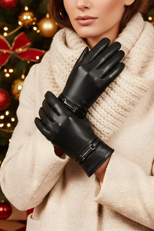 Vivisence 7212 Rękawiczki skórzane, black