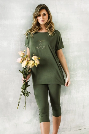 Italian Fashion Natura kr.r. sp.3/4 Nocna piżama, khaki