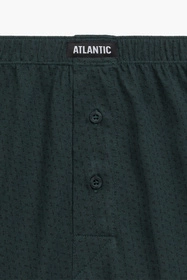 Atlantic 2MBX-059 2-pak Majtki bokserki, czarny/szmaragdowy