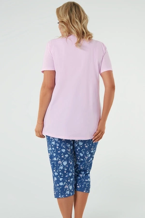 Italian Fashion Lady kr.r. sp.3/4 Nocna piżama, róż/druk