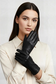 Vivisence 7209 Rękawiczki skórzane, black