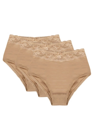 Mitex Eva 3-pak Majtki wysokie figi, beż
