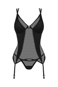 Obsessive Nesari corset Gorset sexy, czarny
