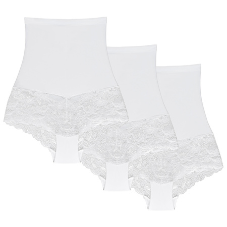 Wol-Bar Preciosa 3-pak Majtki wysokie figi, bia�y
