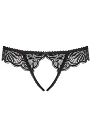 Obsessive Contica crotchles thong Majtki stringi, czarny