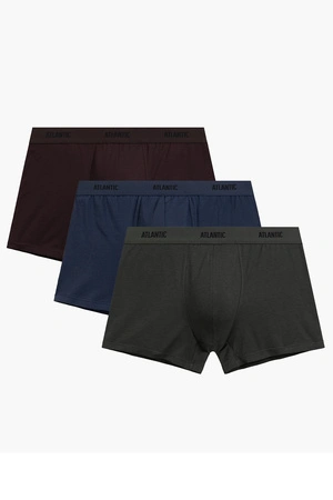 Atlantic 3MH-0111 3-pack Majtki bokserki, brąz/indygo/khaki