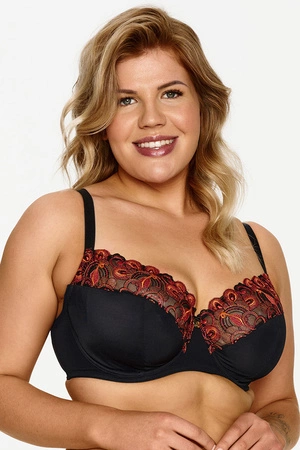 Lupo 2612 BIG Biustonosz miękki, czarno-czerwony