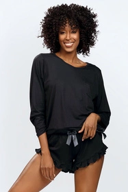 Dkaren Ronnie Nocna komplet koszulka + szorty, czarny