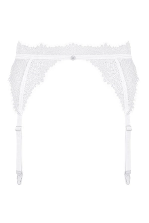 Obsessive Bianelle garter belt Pas do pończoch niski, biały