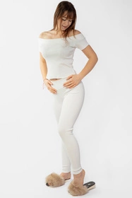 Dkaren Bayo-Le Legginsy klasyczne, ecru