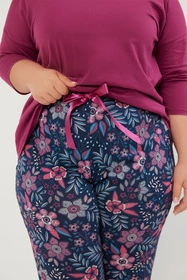 Italian Fashion Folk r.3/4 sp.7/8 Nocna piżama, jeżyna/druk