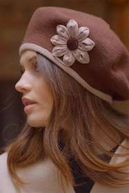 Vivisence 7046 Nakrycie głowy beret, brązowy