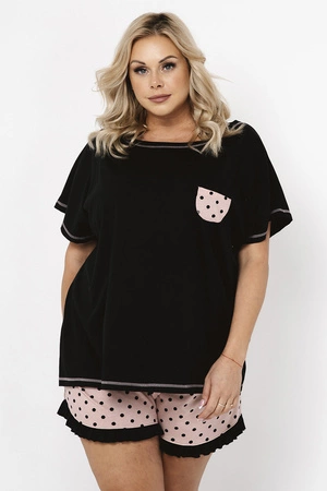 Italian Fashion Buscato kr.r. kr.sp. Nocna piżama, czarny/druk