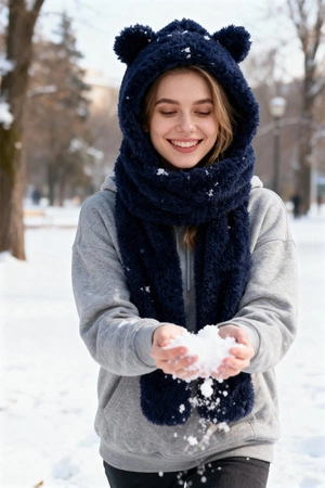 Vivisence 70107 Nakrycie głowy kaptur, granatowy