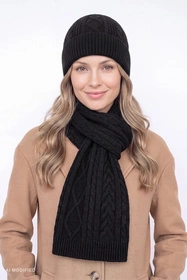 Vivisence 70128 KMPL Komplet czapka+szalik, czarny