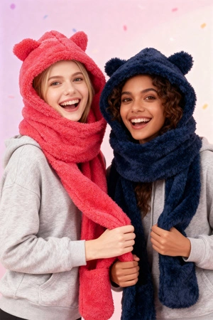 Vivisence 70107 Nakrycie głowy kaptur, malinowy