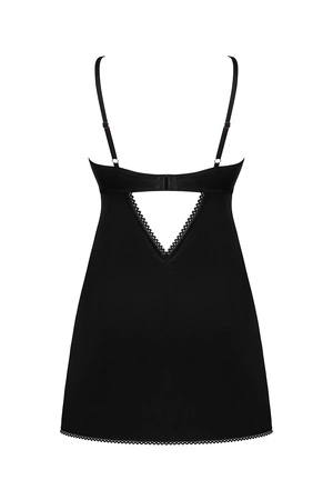 Obsessive Rosenty chemise Nocna komplet koszulka + stringi, czarny