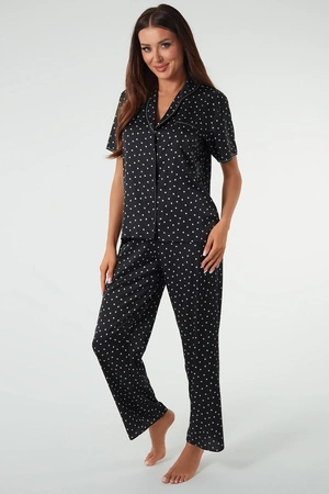 Italian Fashion Ria kr.r. dł.sp. Nocna piżama, druk/czarny