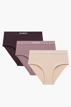 Atlantic 3CLP-009 3-pack Majtki figi, różowy/wino/beżowy