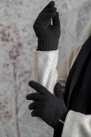 Vivisence 7201 Rękawiczki dzianinowe, czarny