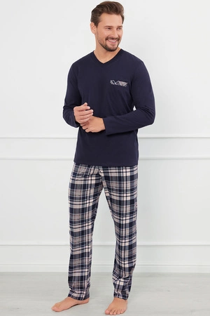 Italian Fashion Edwin dł.r. dł.sp. Nocna piżama, granat/druk