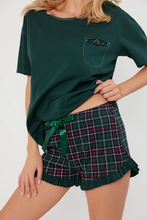 Italian Fashion Foggia kr.r. kr.sp. Nocna piżama, zielony/druk