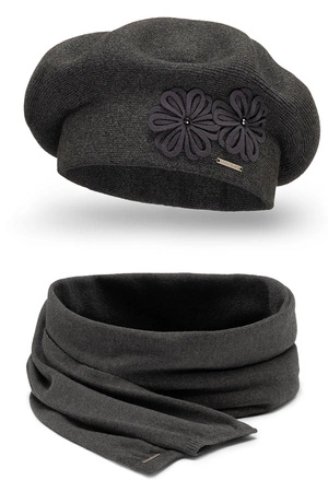 Vivisence 7007Kmpl Komplet beret+szalik, ciemnoszary