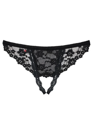Obsessive Letica Crotchless Thong Majtki stringi, czarny