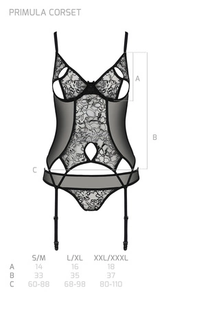 Passion Primula corset Gorset sexy, black