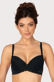 Róża Gizela Biustonosz push-up, czarny