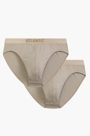 Atlantic 2BMP-013 2-pack Majtki slipy, beżowy